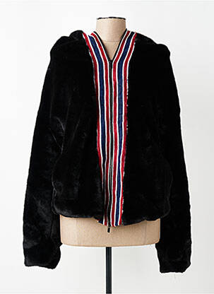 Manteau court capuche a capuche noir MARYLEY femme