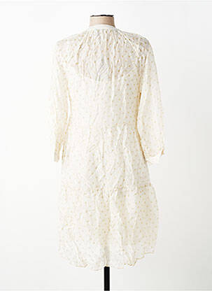Robe mi-longue coupe fluide manches longues beige ANGELA DAVIS femme