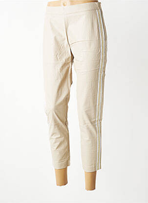 Pantalon 7/8 taille à pinces taille normale beige MARYLEY femme