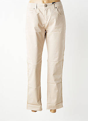 Jeans coupe droite stretch taille normale beige ALMANEGRA femme