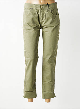 Jeans coupe droite stretch taille normale vert ALMANEGRA femme