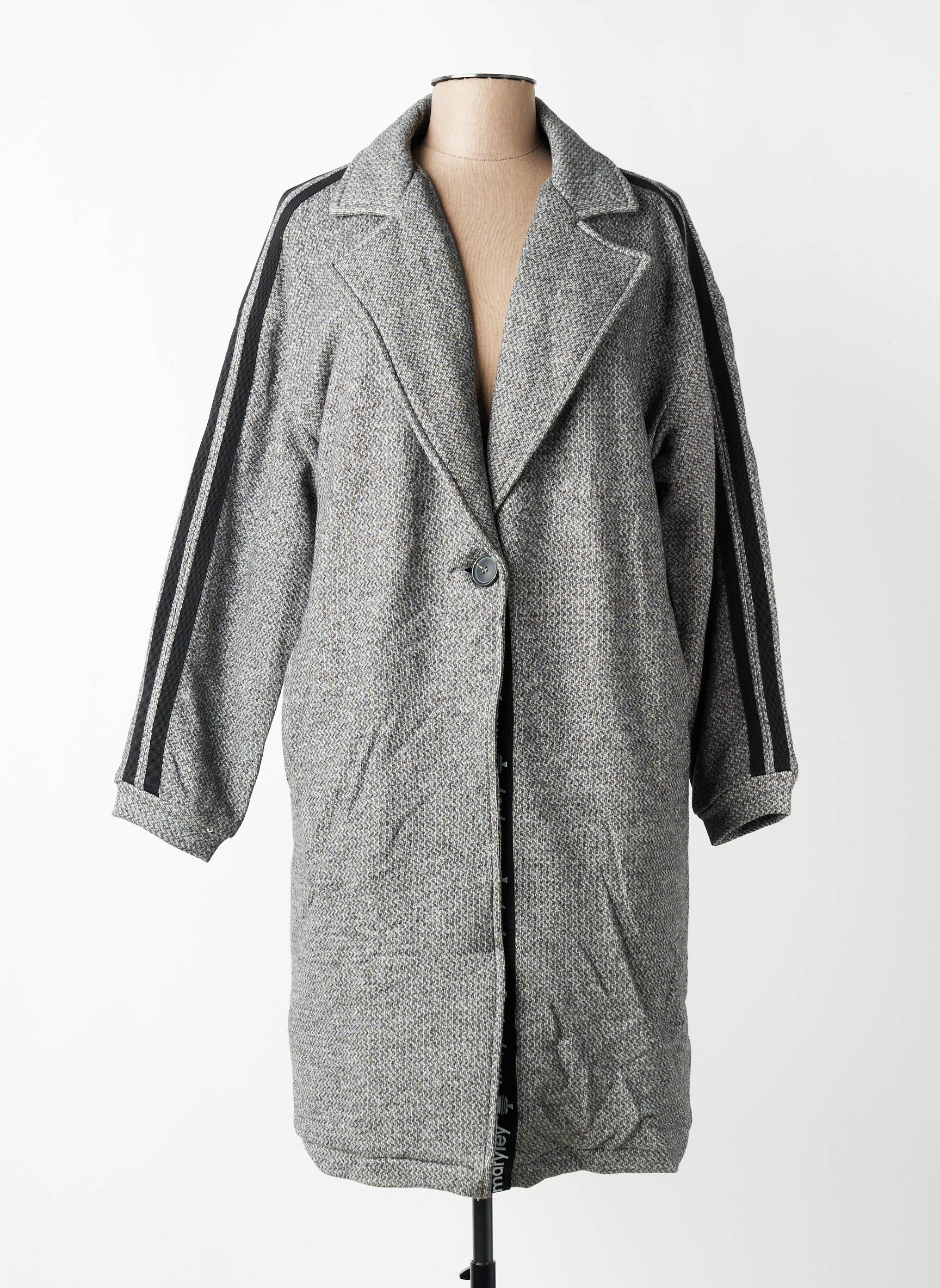Manteau long coupe cintrée sans capuche gris MARYLEY femme