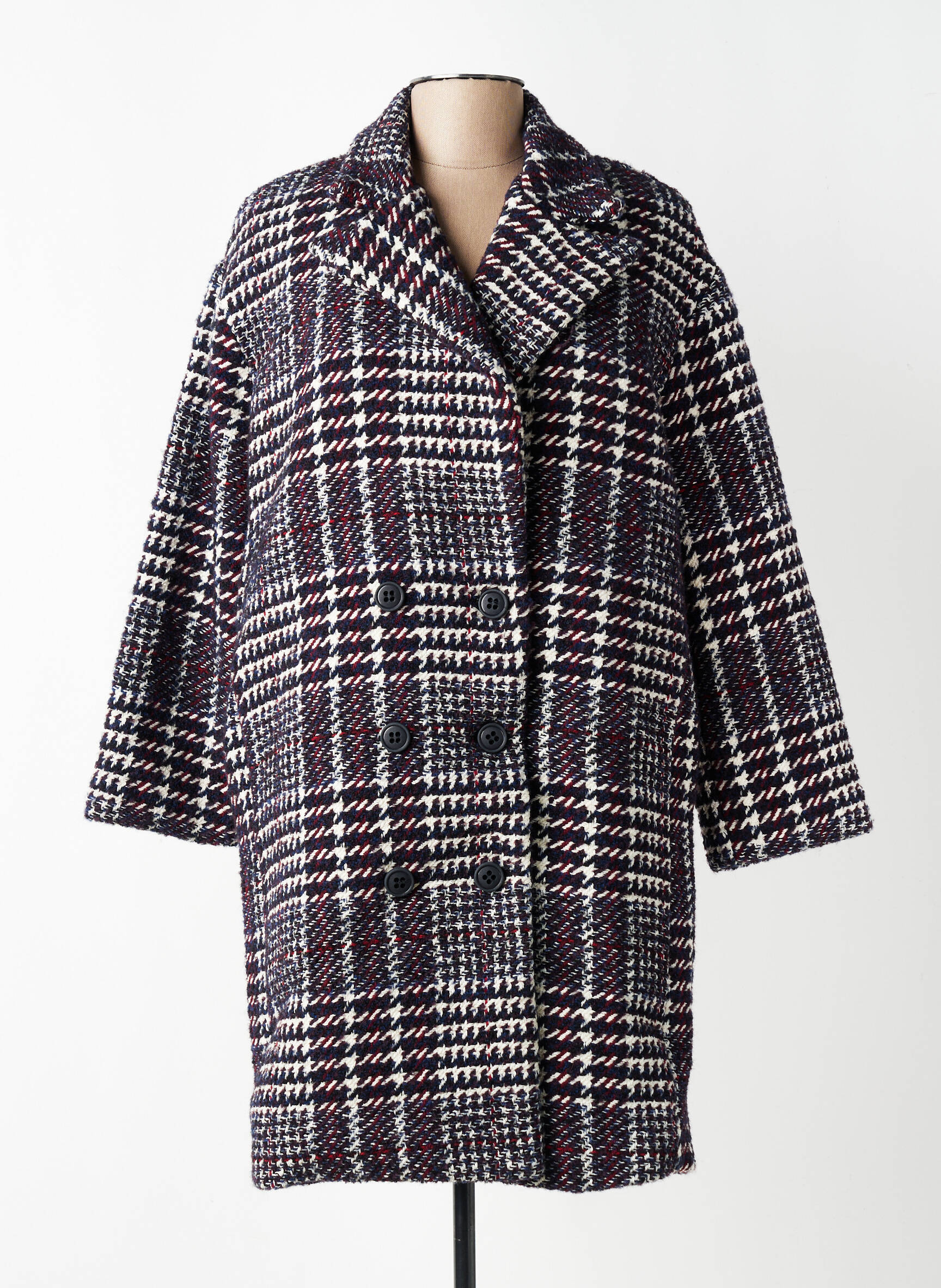 Manteau long coupe droite sans capuche violet MARYLEY femme