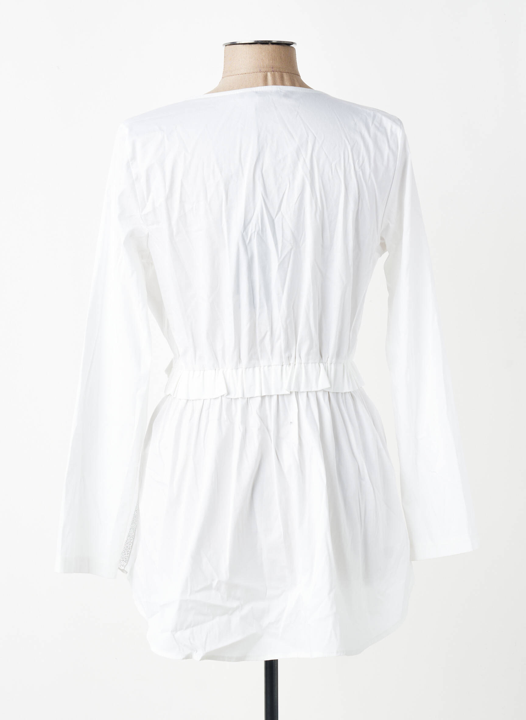 Tunique manches longues légère et transparente blanc MARYLEY femme