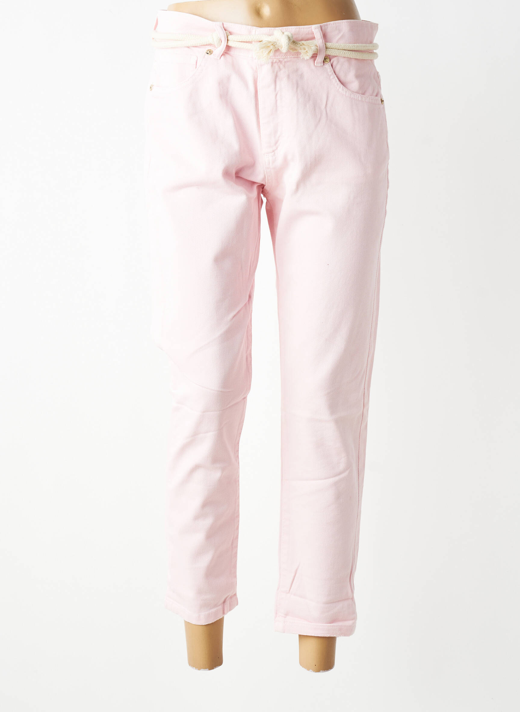 Jeans coupe slim stretch taille normale rose MARYLEY femme