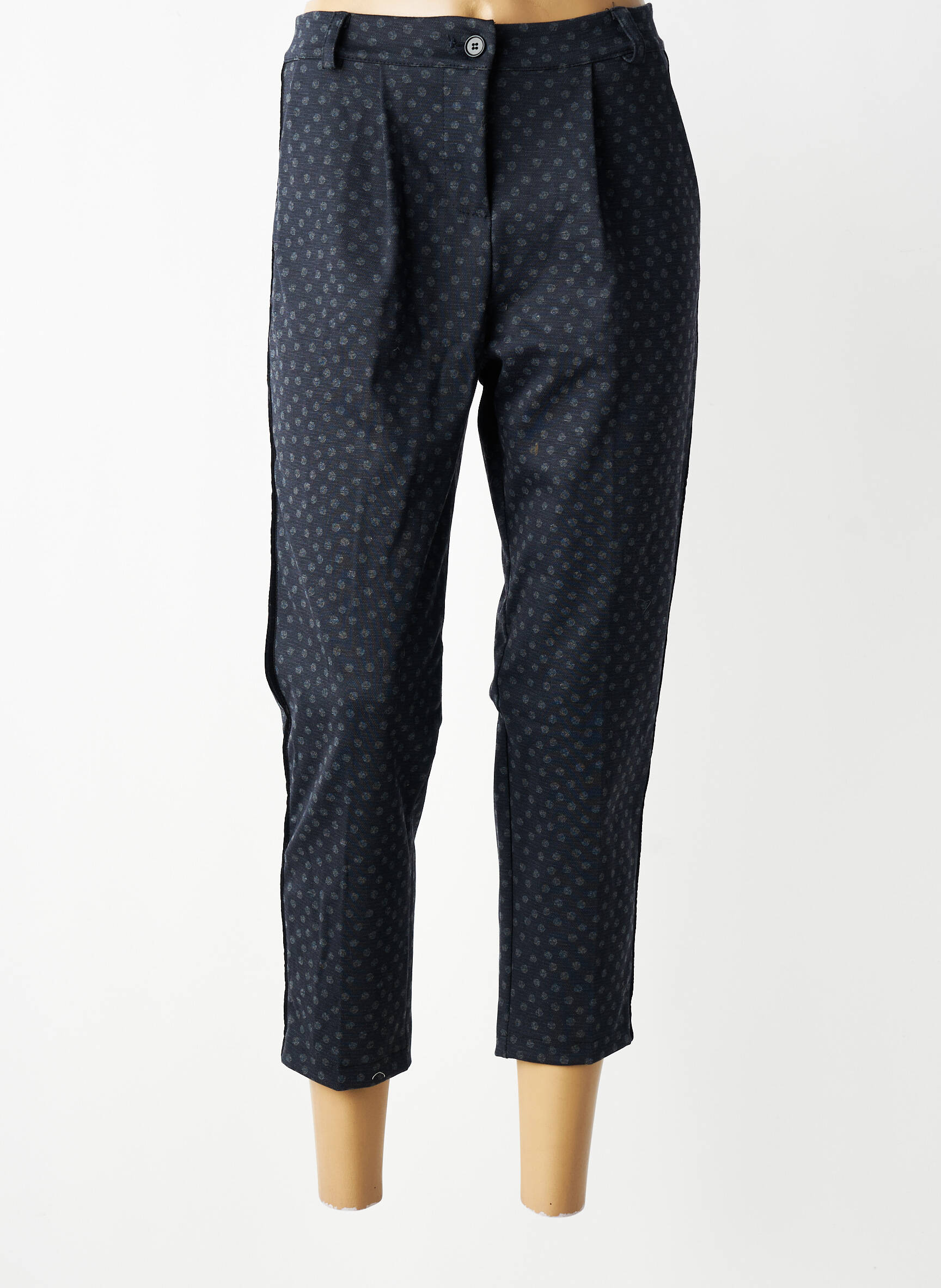 Pantalon 7/8 taille haute taille haute gris MARYLEY femme