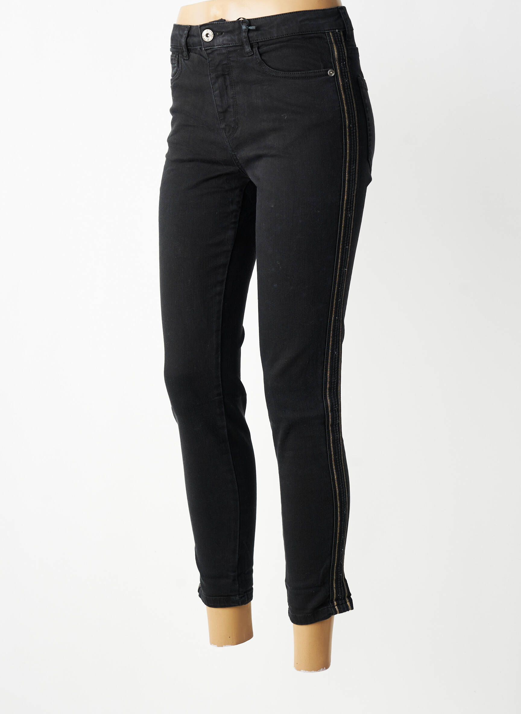Jeans coupe slim taille haute taille haute noir MARYLEY femme
