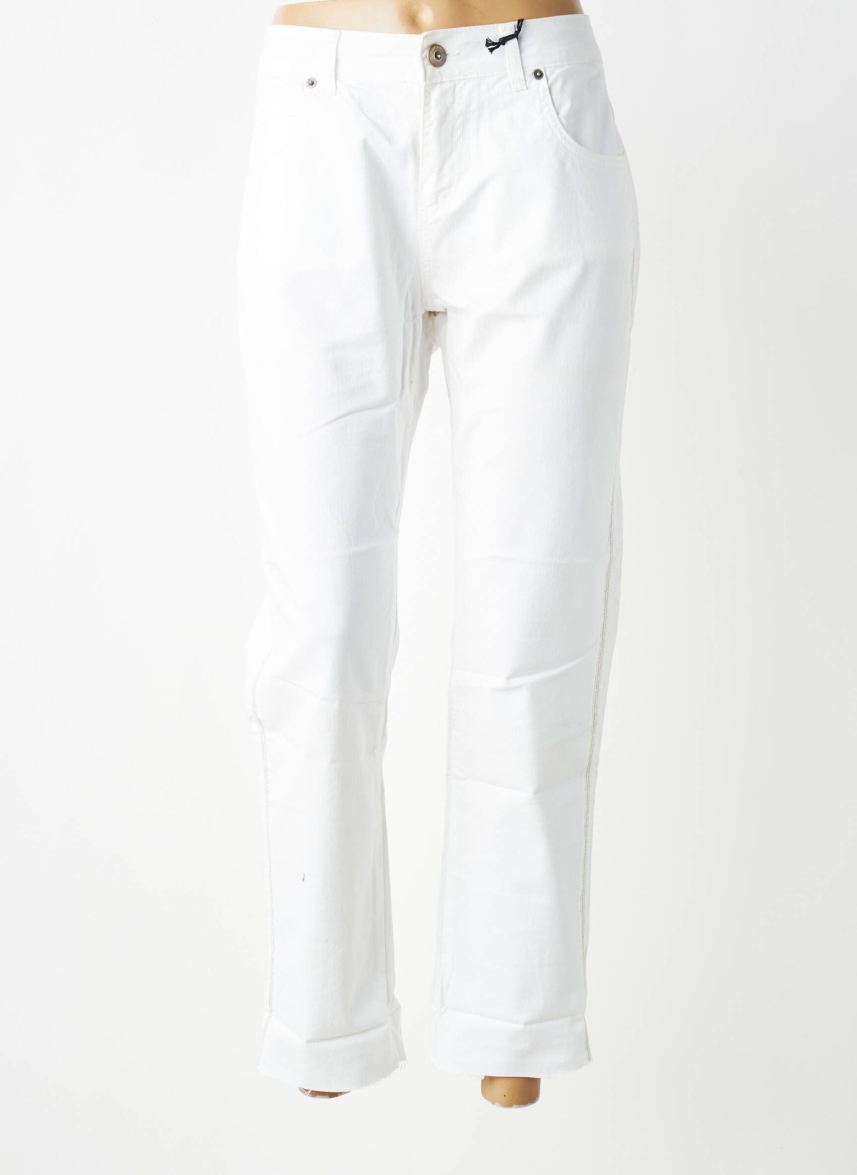 Jeans coupe droite stretch taille normale blanc ALMANEGRA femme