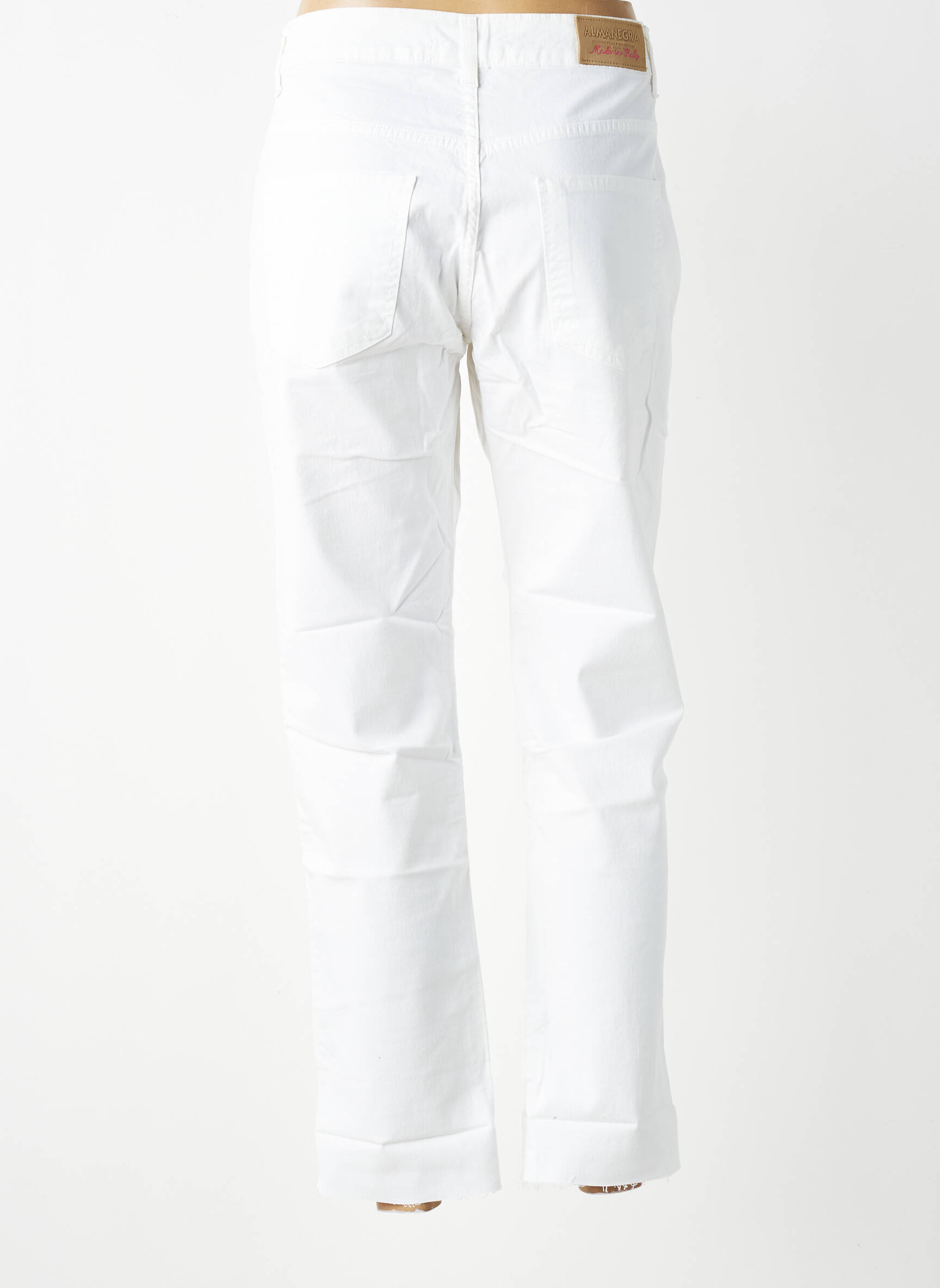 Jeans coupe droite stretch taille normale blanc ALMANEGRA femme