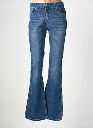 Pantalon flare taille élastique taille normale bleu ALMANEGRA femme