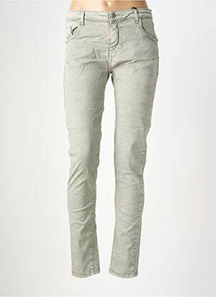 Pantalon slim taille élastique taille normale vert MARYLEY femme