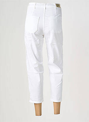 Pantalon 7/8 taille haute taille haute blanc ALMANEGRA femme