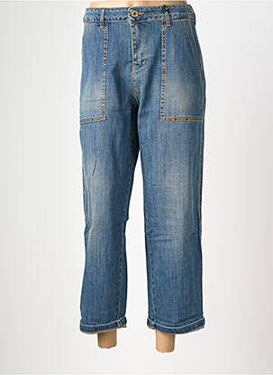 Jeans coupe droite taille haute taille haute bleu ALMANEGRA femme