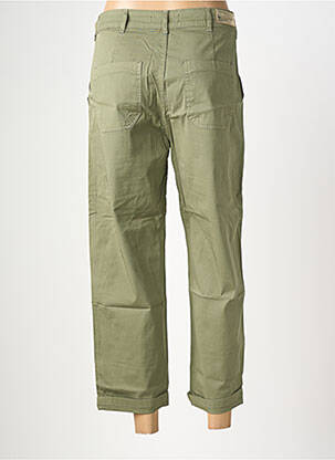 Pantalon droit stretch taille haute vert ALMANEGRA femme