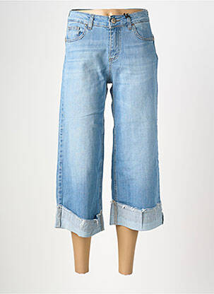 Jeans coupe large délavé taille haute bleu ALMANEGRA femme