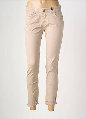 Pantalon slim taille élastique taille normale beige ALMANEGRA femme