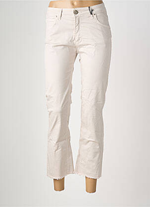 Pantalon 7/8 stretch taille normale beige ALMANEGRA femme