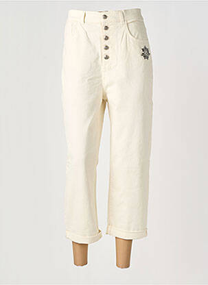 Pantalon 7/8 taille haute taille haute beige SOUVENIR femme