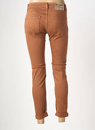 Pantalon slim taille élastique taille normale marron ALMANEGRA femme
