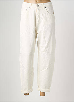 Jeans coupe large stretch taille haute blanc ALMANEGRA femme