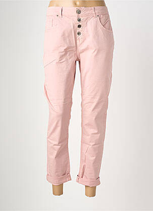 Pantalon slim tissage popeline taille normale rose ALMANEGRA femme