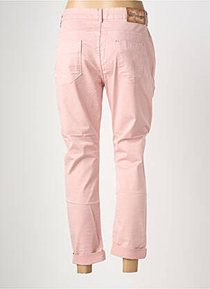Pantalon slim tissage popeline taille normale rose ALMANEGRA femme