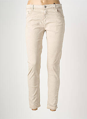 Pantalon slim taille élastique taille normale beige MARYLEY femme