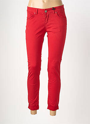 Pantalon 7/8 stretch taille normale rouge ALMANEGRA femme