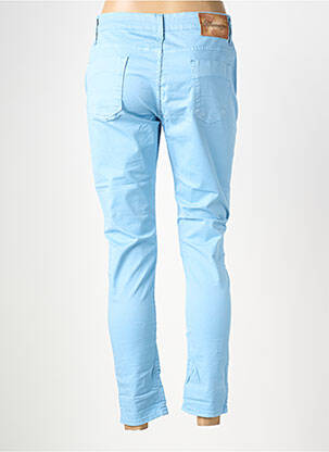 Pantalon 7/8 stretch taille normale bleu ALMANEGRA femme