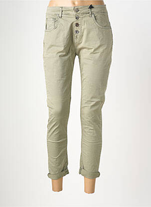 Pantalon 7/8 stretch taille normale vert ALMANEGRA femme