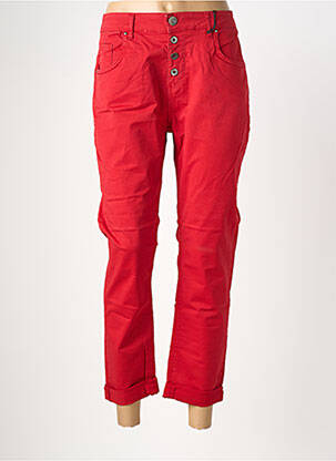 Pantalon 7/8 stretch taille normale rouge ALMANEGRA femme