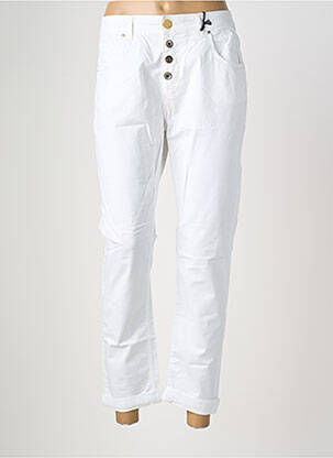 Pantalon 7/8 stretch taille normale blanc ALMANEGRA femme
