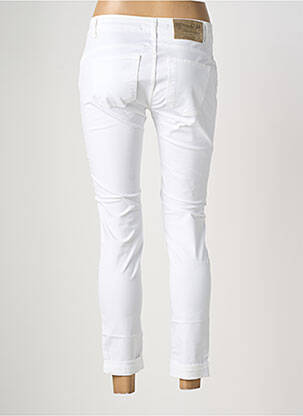 Pantalon slim tissage popeline taille normale blanc ALMANEGRA femme