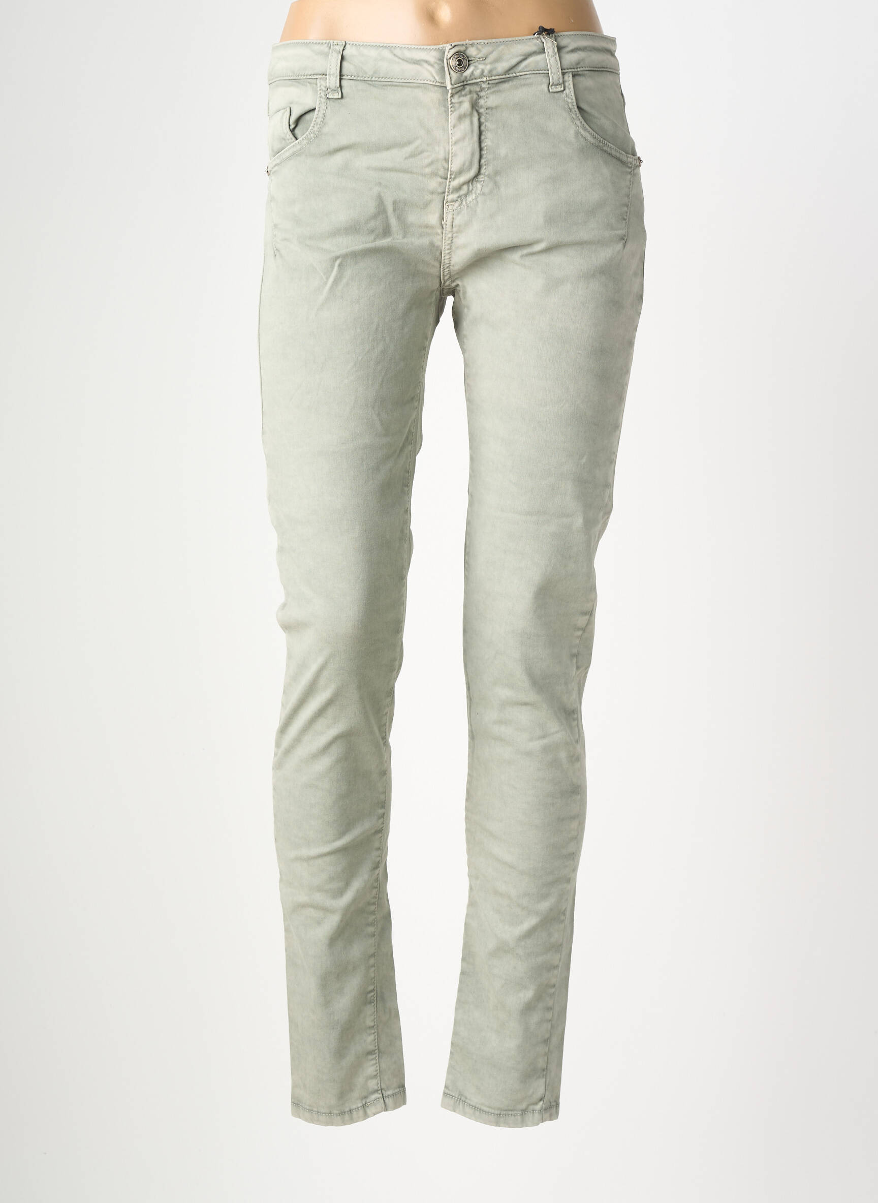 Pantalon slim taille élastique taille normale vert MARYLEY femme