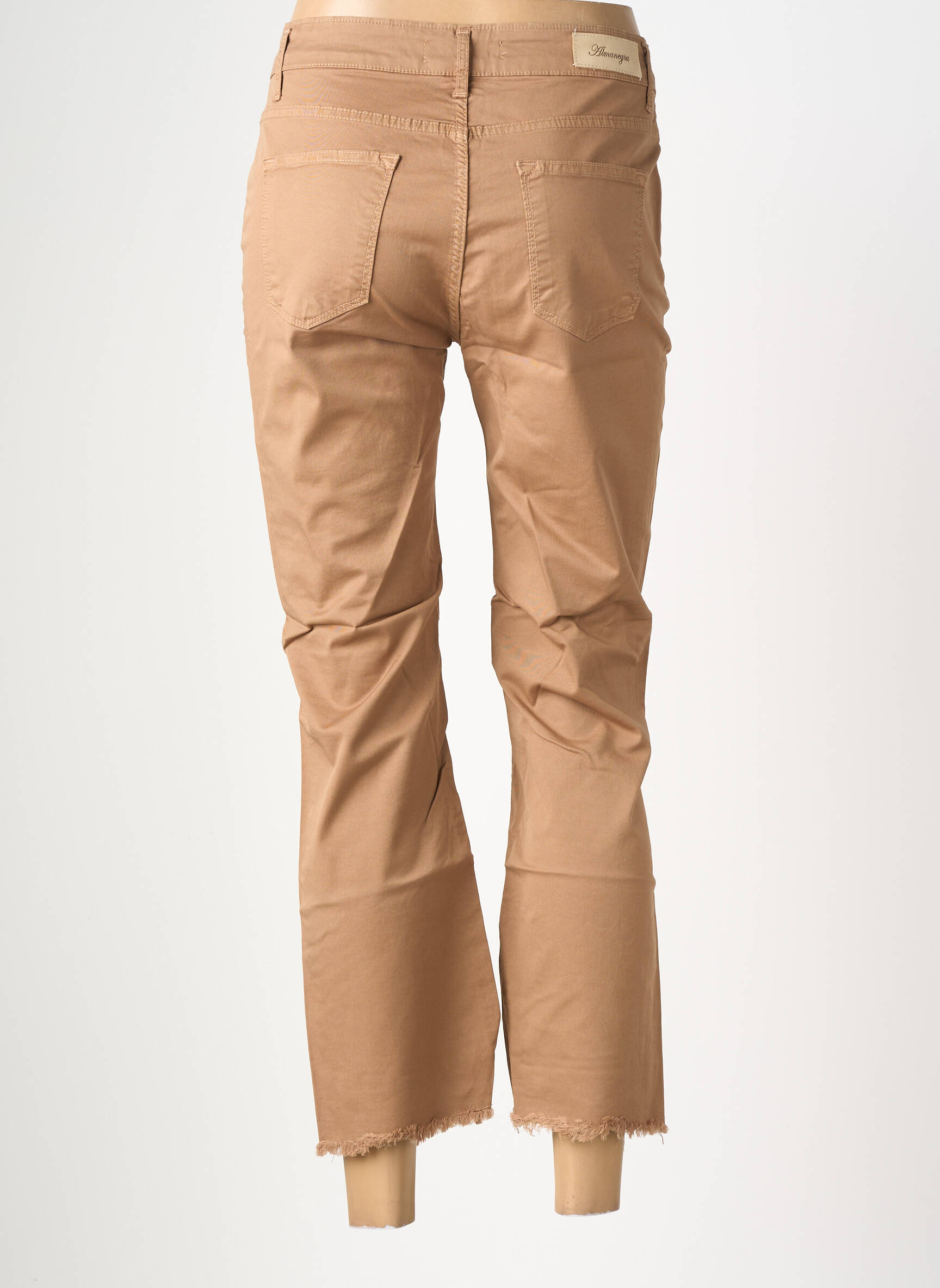 Pantalon 7/8 stretch taille normale marron ALMANEGRA femme