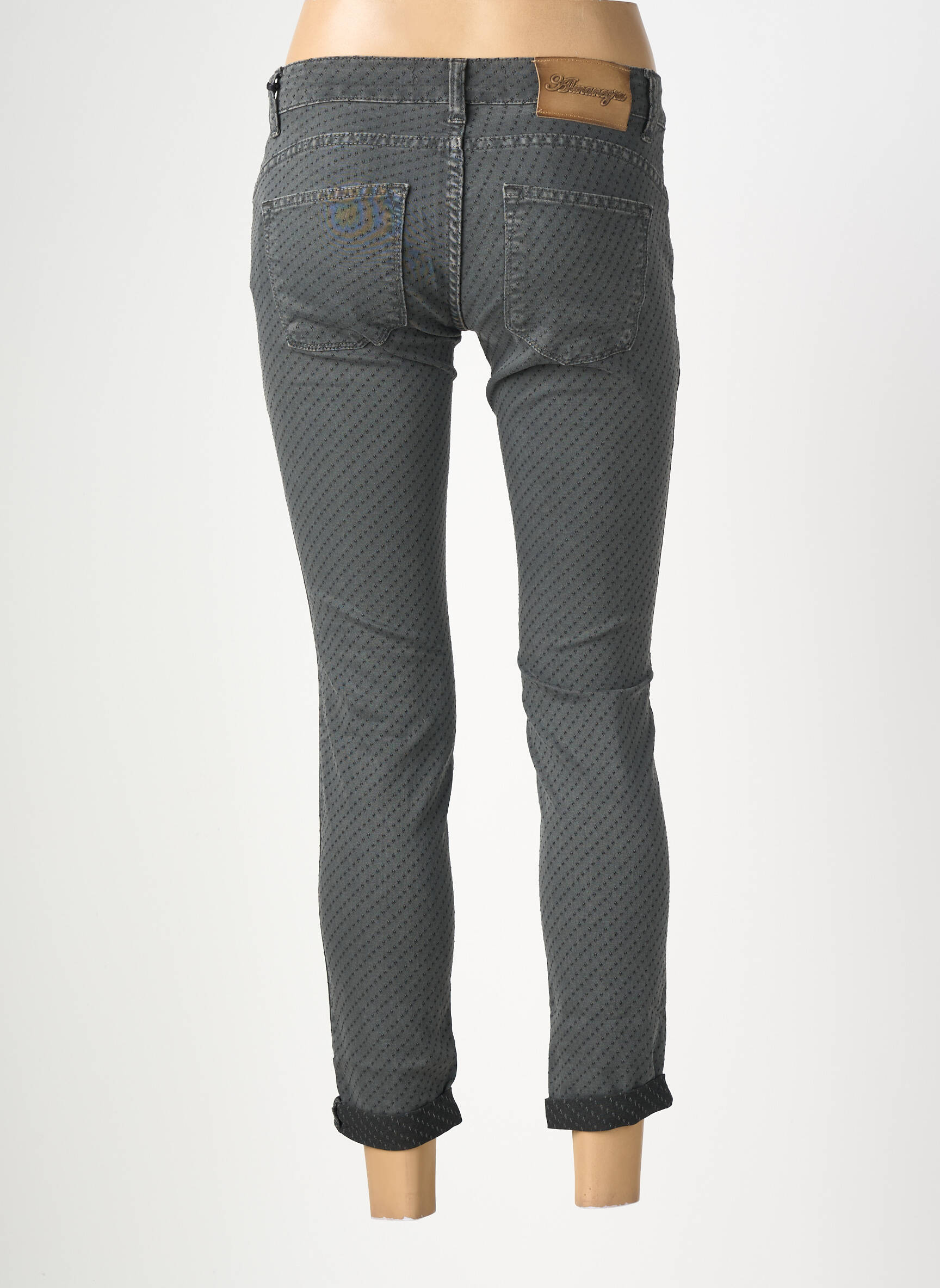 Pantalon slim taille élastique taille normale noir ALMANEGRA femme