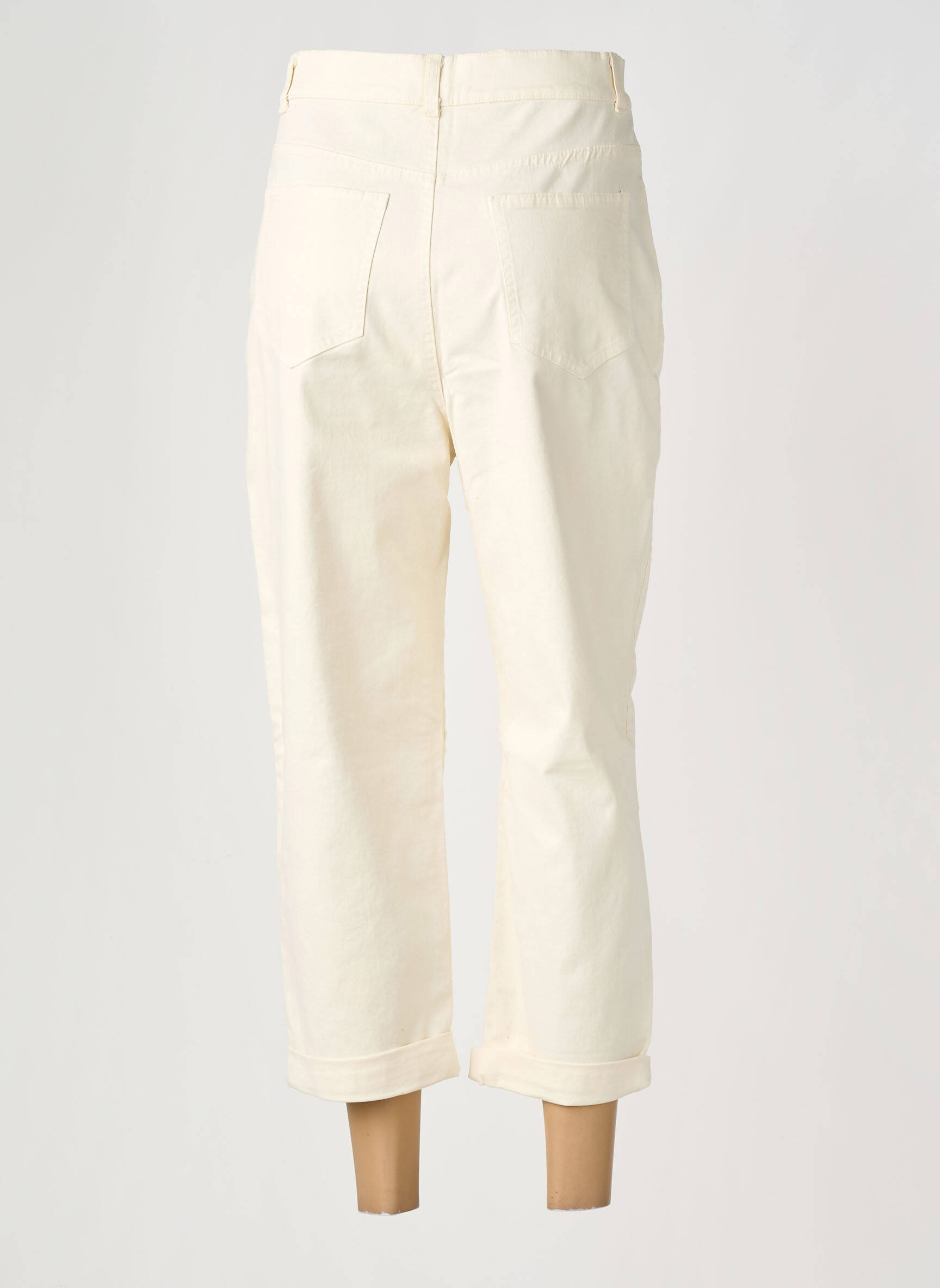 Pantalon 7/8 taille haute taille haute beige SOUVENIR femme