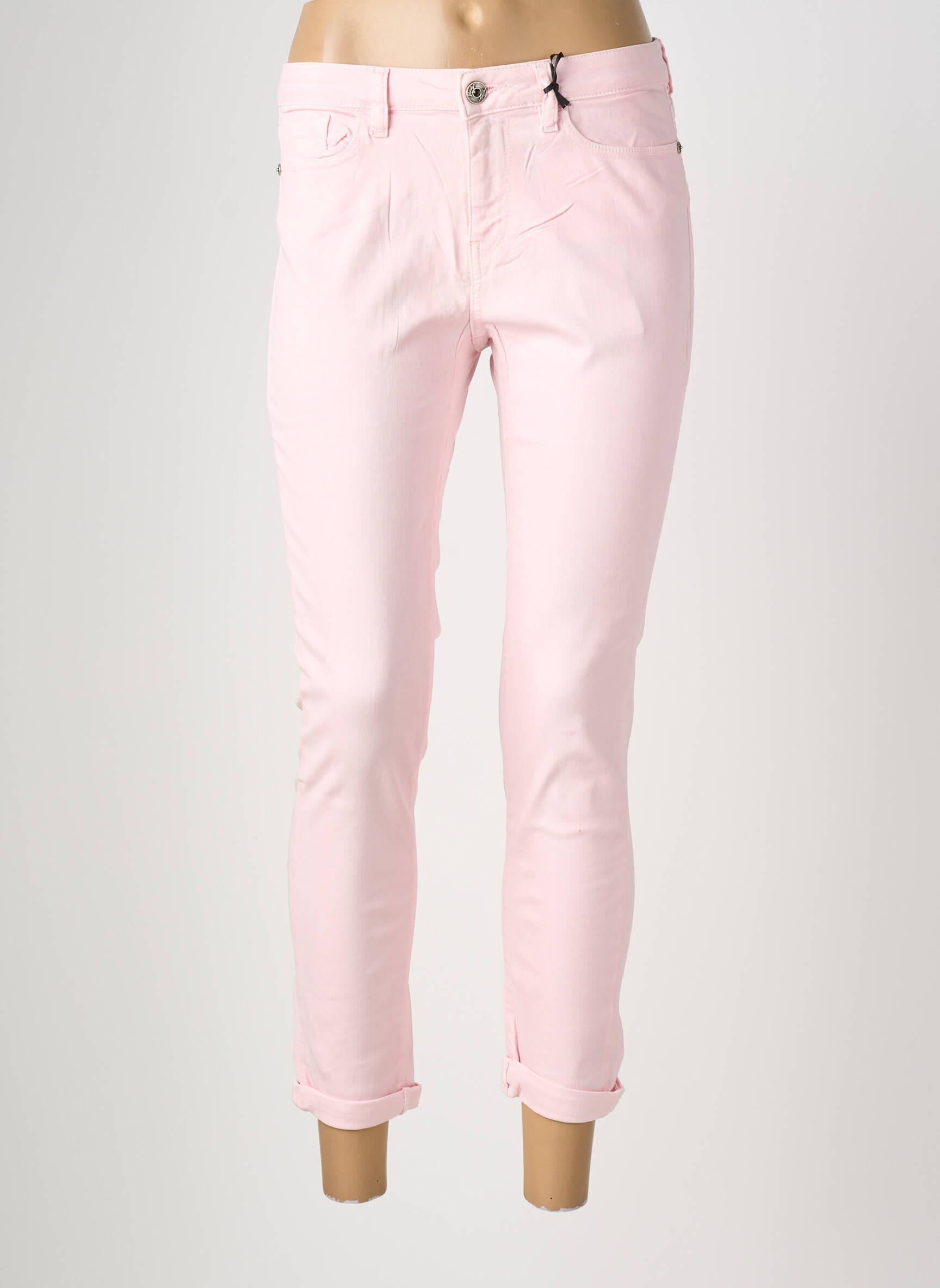Pantalon slim stretch taille normale rose MARYLEY femme