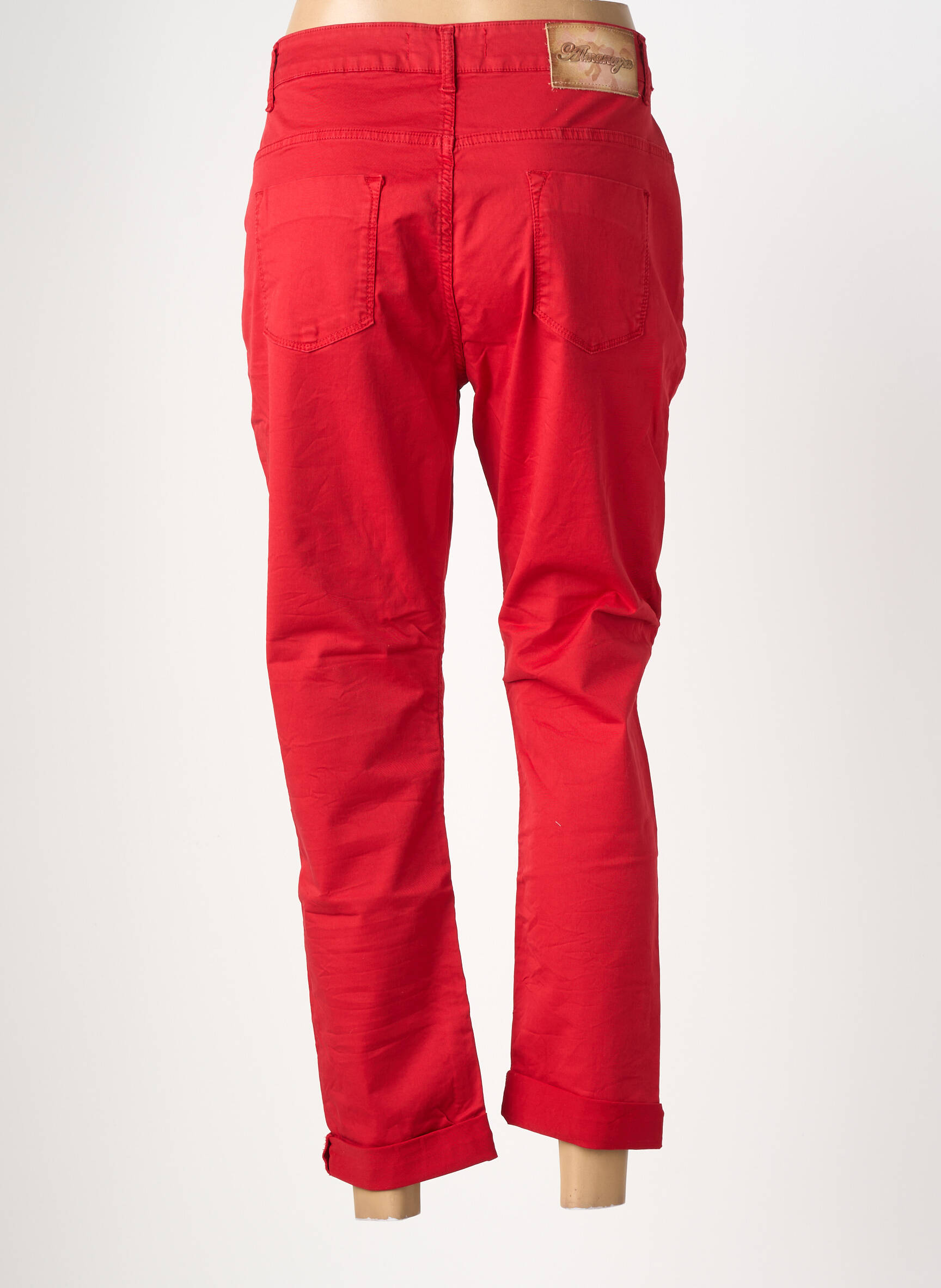 Pantalon 7/8 stretch taille normale rouge ALMANEGRA femme