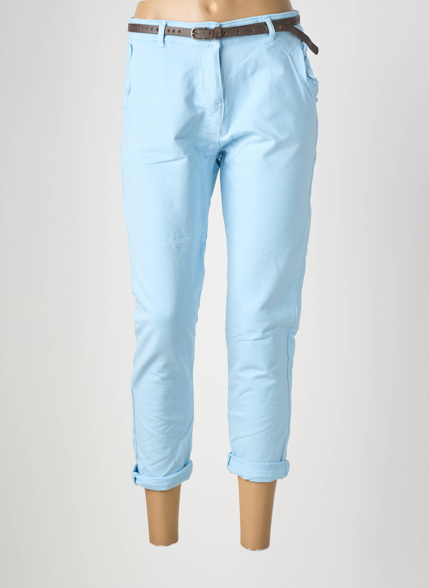Pantalon 7/8 stretch taille normale bleu VENTI6 femme