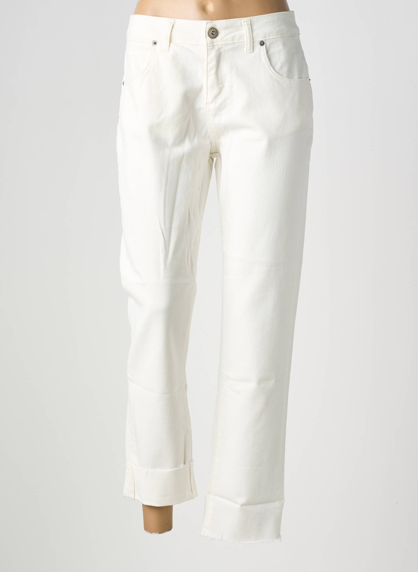 Jeans coupe slim stretch taille normale blanc ALMANEGRA femme