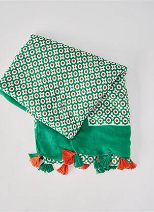 Foulard tissage popeline vert KING KONG femme