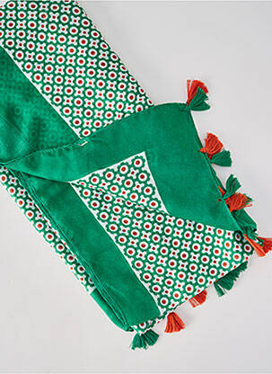Foulard tissage popeline vert KING KONG femme