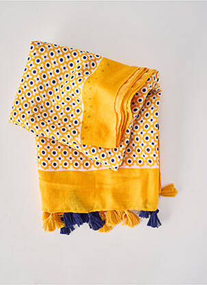 Foulard tissage popeline jaune KING KONG femme
