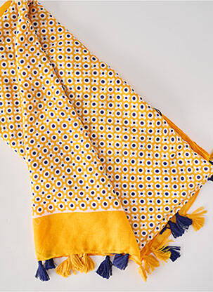 Foulard tissage popeline jaune KING KONG femme