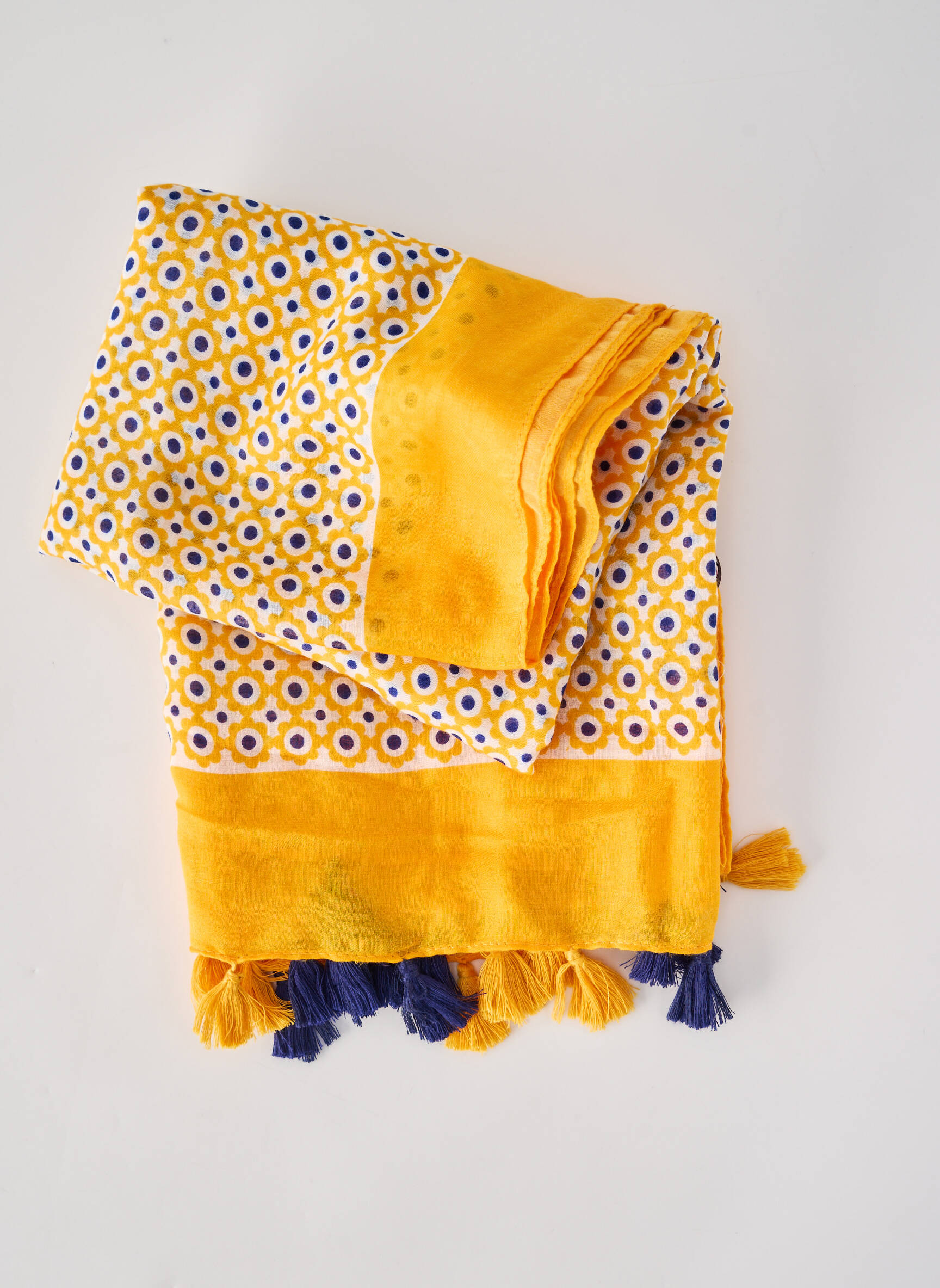 Foulard tissage popeline jaune KING KONG femme