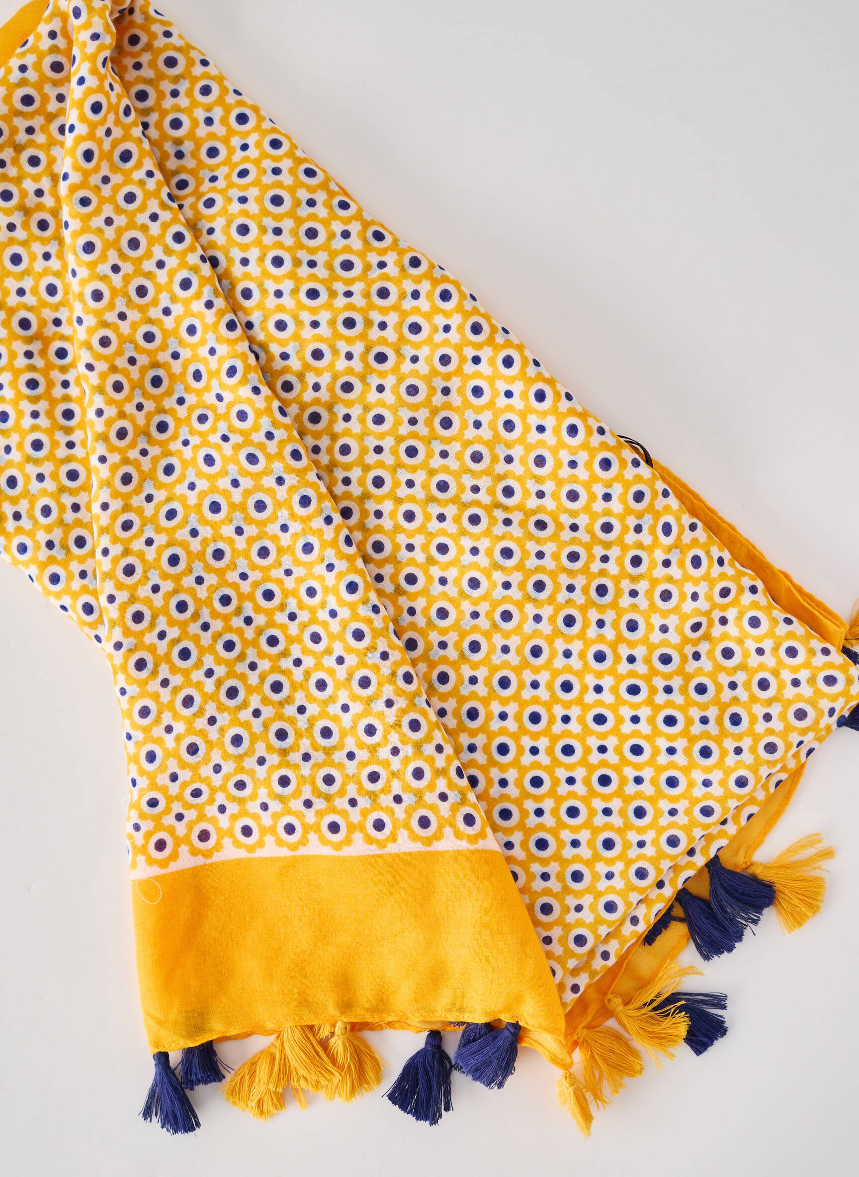 Foulard tissage popeline jaune KING KONG femme