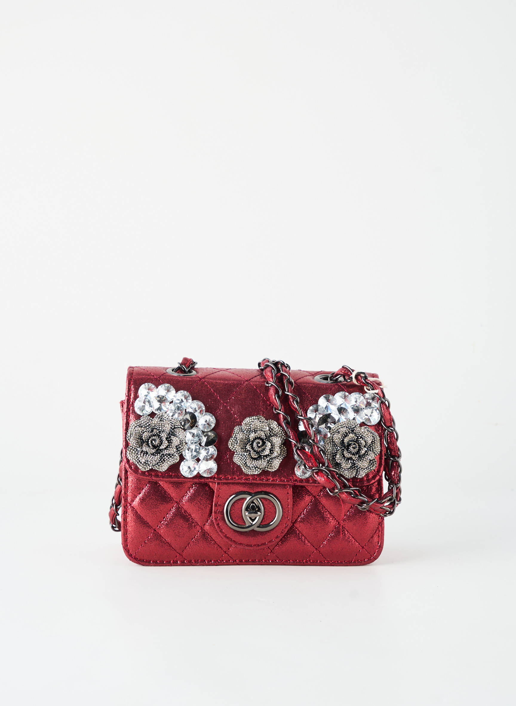 Sac bandoulière forme rectangulaire rouge ANTONELLO SERIO femme