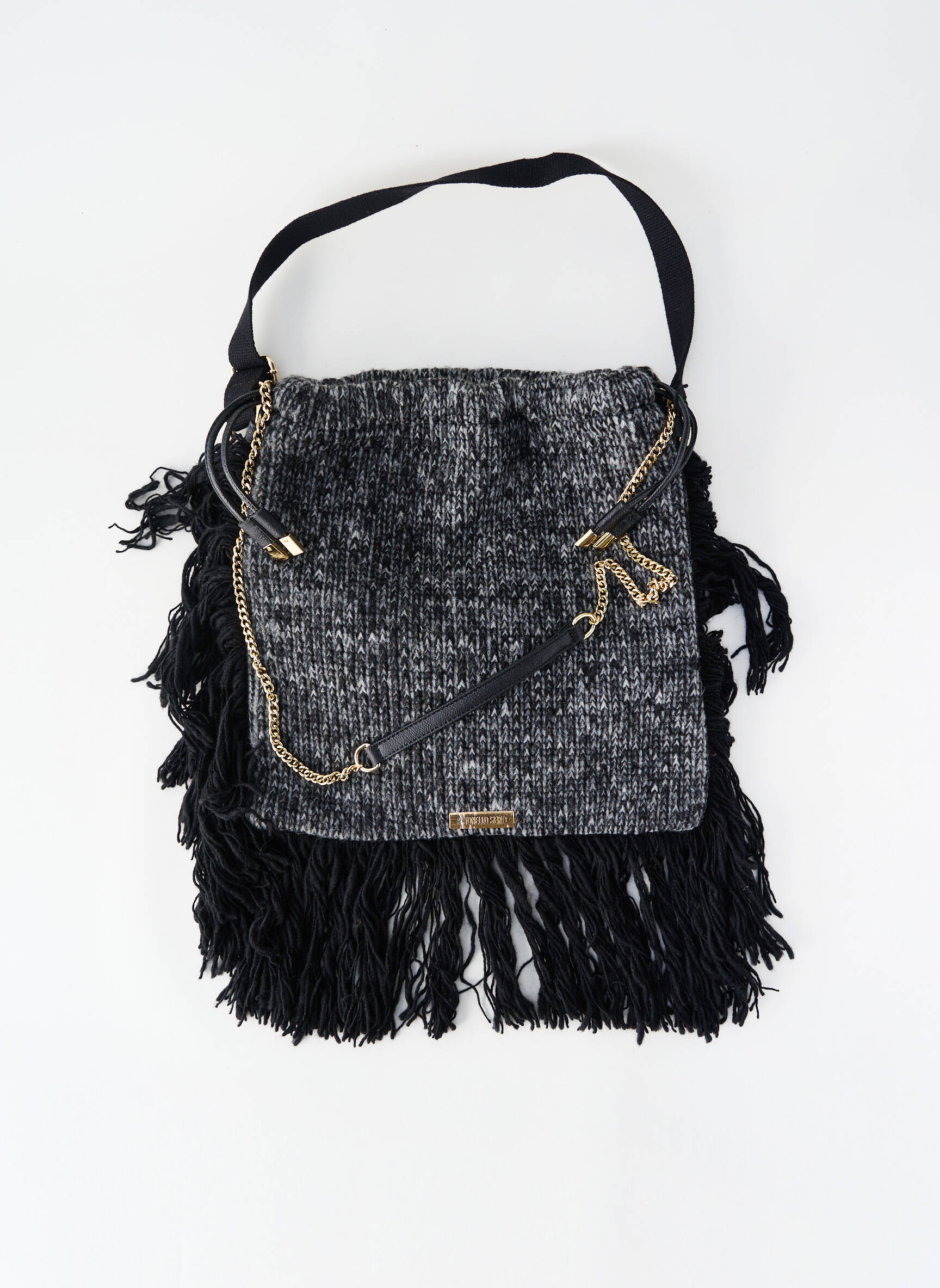 Sac doublure textile forme rectangulaire noir ANTONELLO SERIO femme
