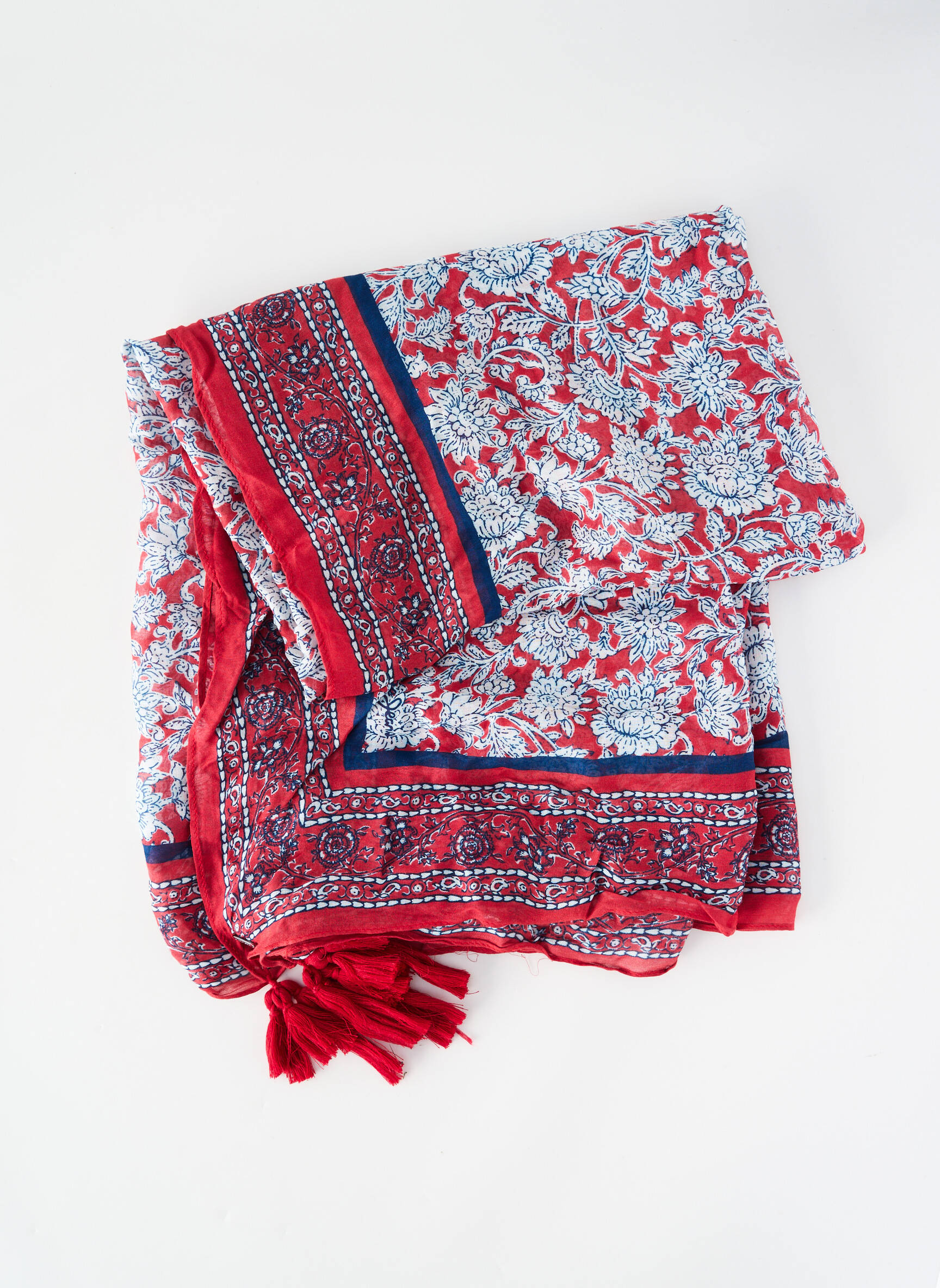 Foulard tissage popeline rouge PEPE JEANS femme